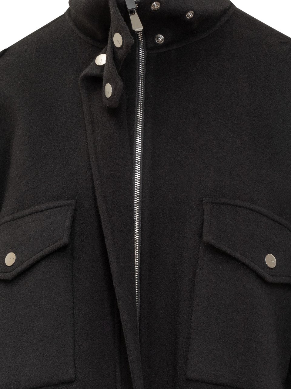 Pinko Pinko Caban Crostino in Lana Nero Zwart