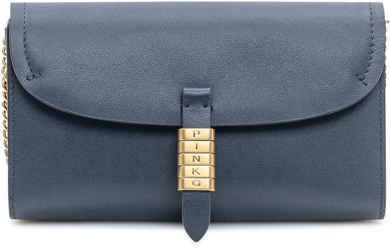 Pinko Portafoglio a Tracolla Pinko Saddle con Catena Blauw