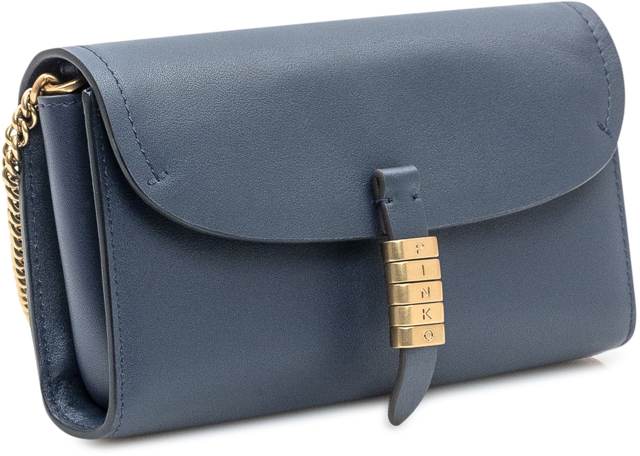 Pinko Portafoglio a Tracolla Pinko Saddle con Catena Blauw
