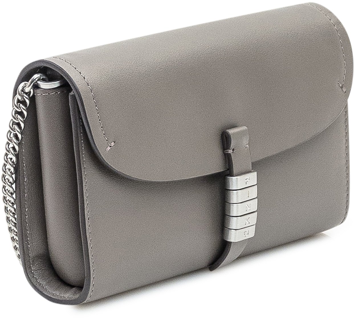 Pinko Portafoglio a Tracolla Pinko Saddle con Catena Grigio Grijs