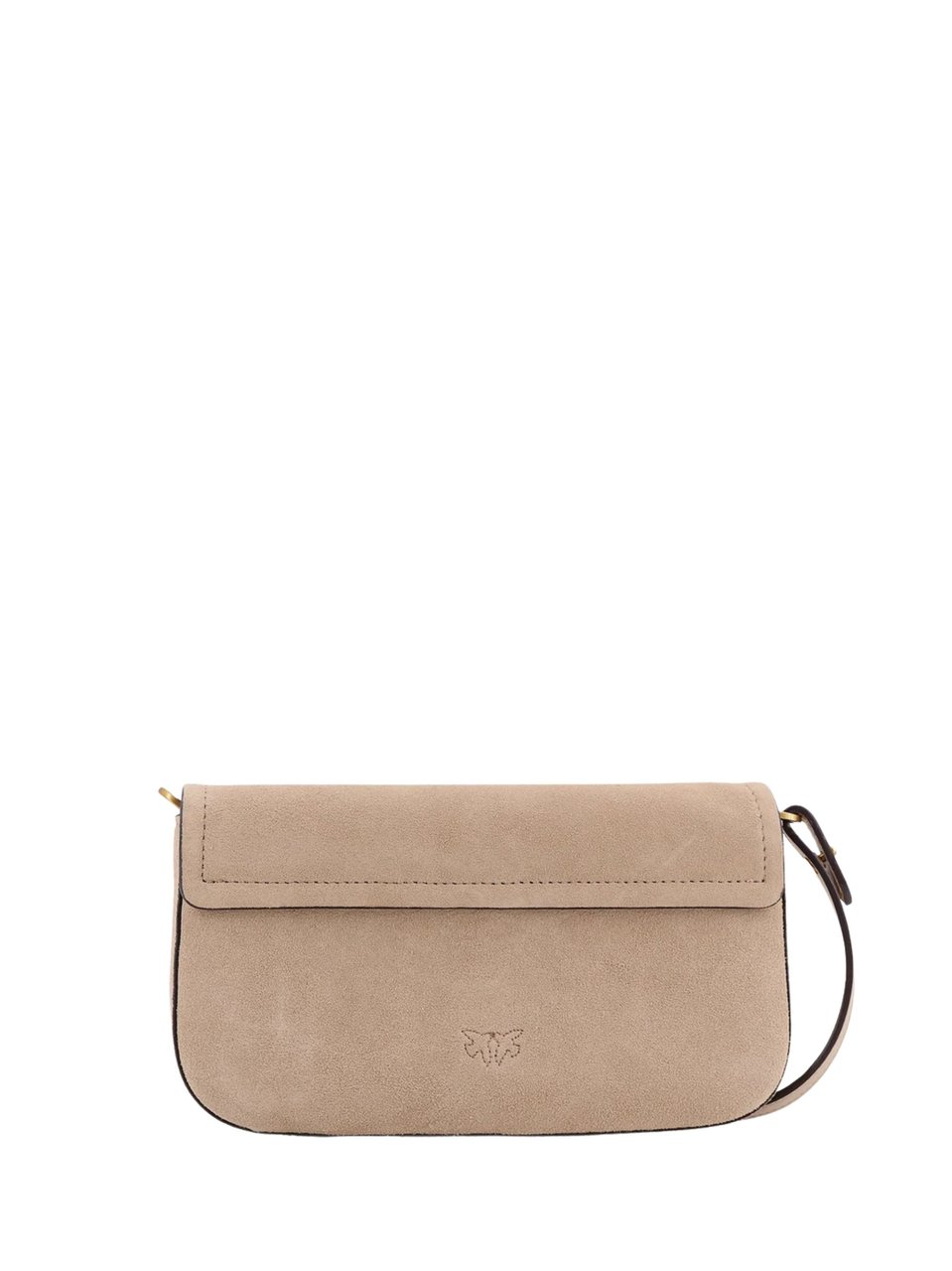 Pinko Saddle Gold-Tone Flat Shoulder Bag Roze
