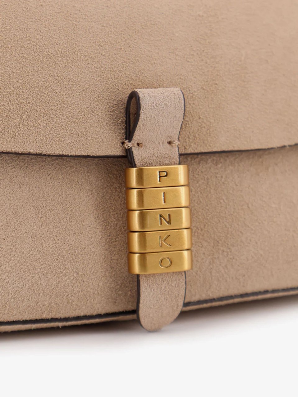 Pinko Saddle Gold-Tone Flat Shoulder Bag Roze