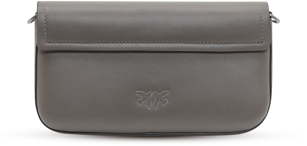 Pinko Pinko Saddle Flat in Pelle Grigia Grijs