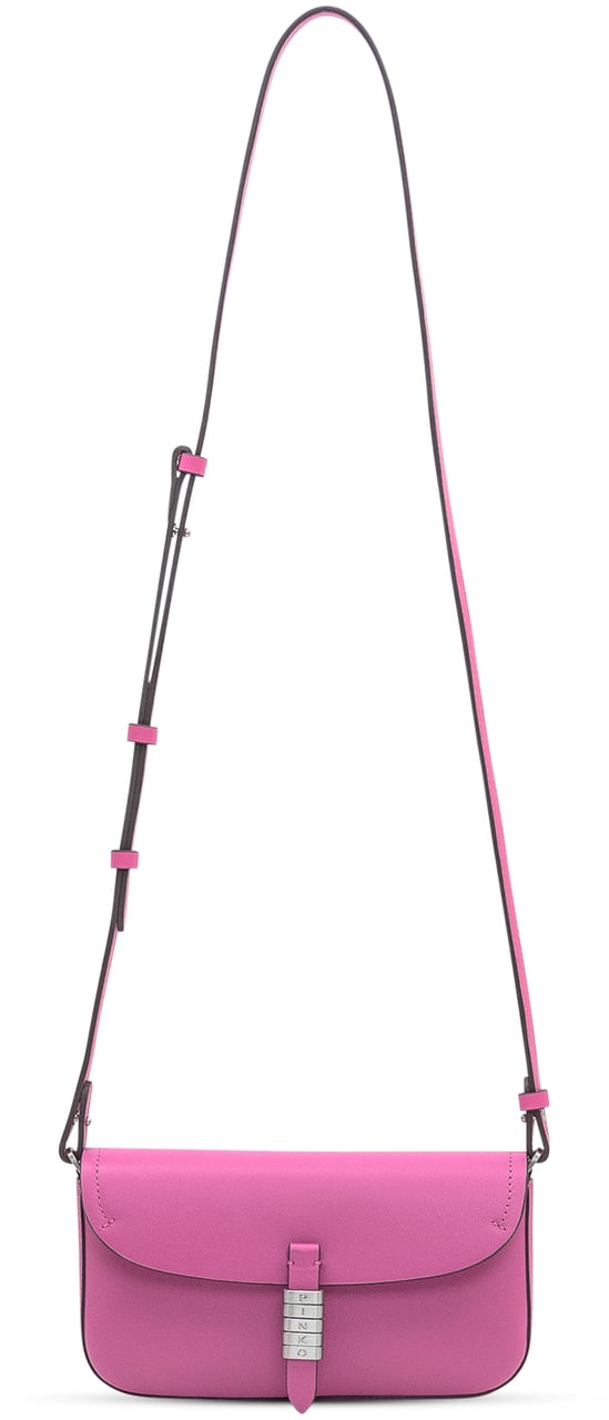 Pinko Pinko Saddle Flat in Pelle Rosa Roze