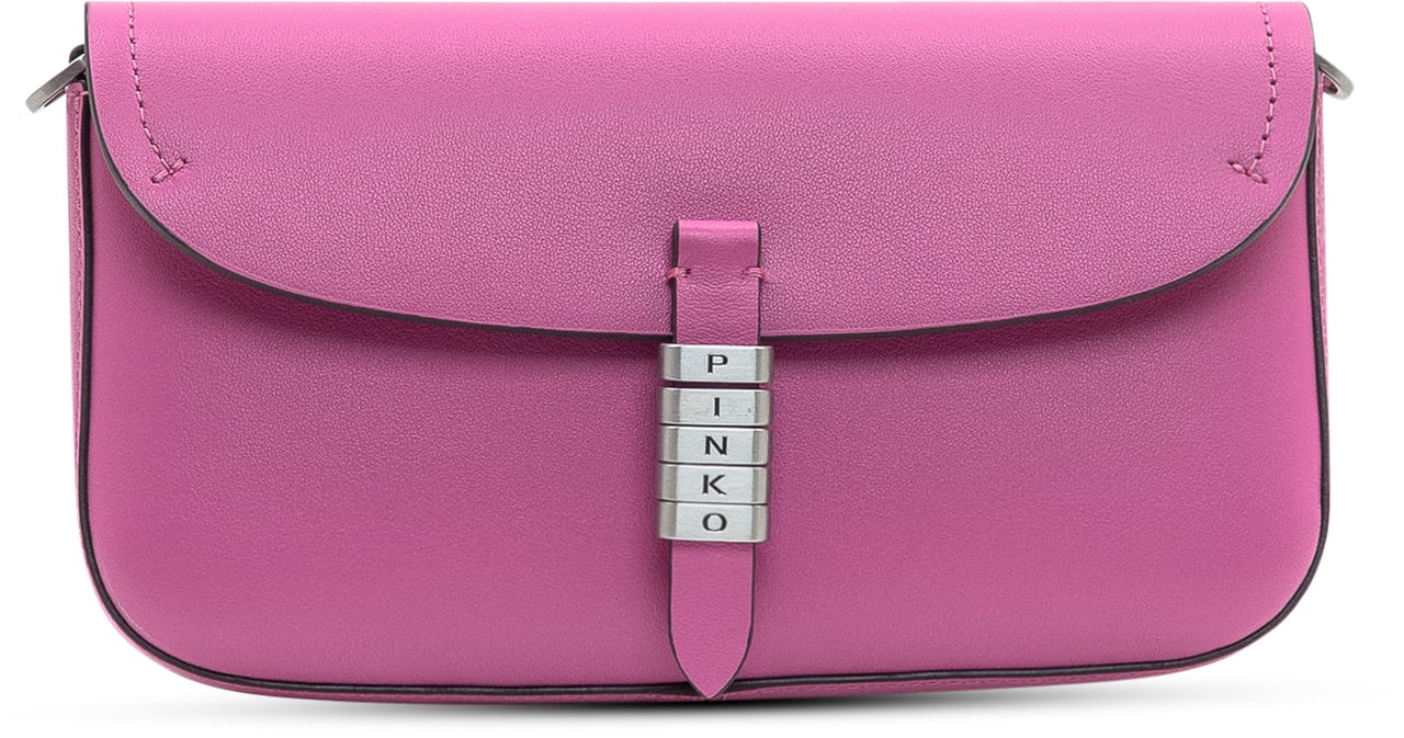 Pinko Pinko Saddle Flat in Pelle Rosa Roze