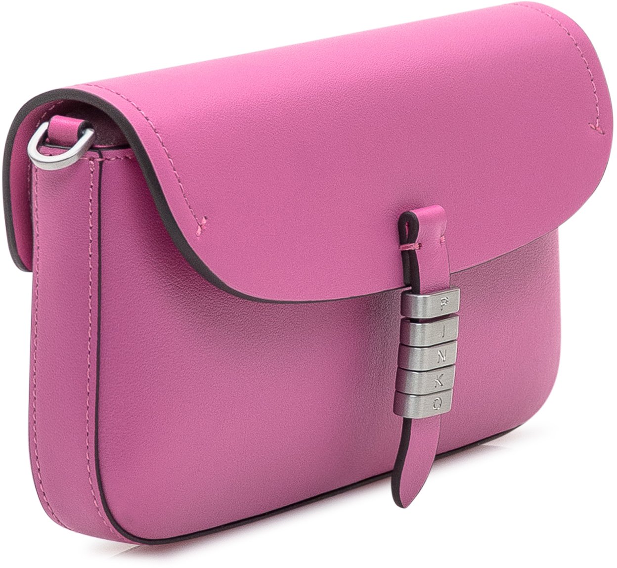 Pinko Pinko Saddle Flat in Pelle Rosa Roze