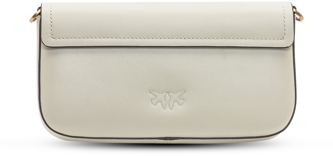 Pinko Pinko Saddle Flat in Pelle Avorio Wit