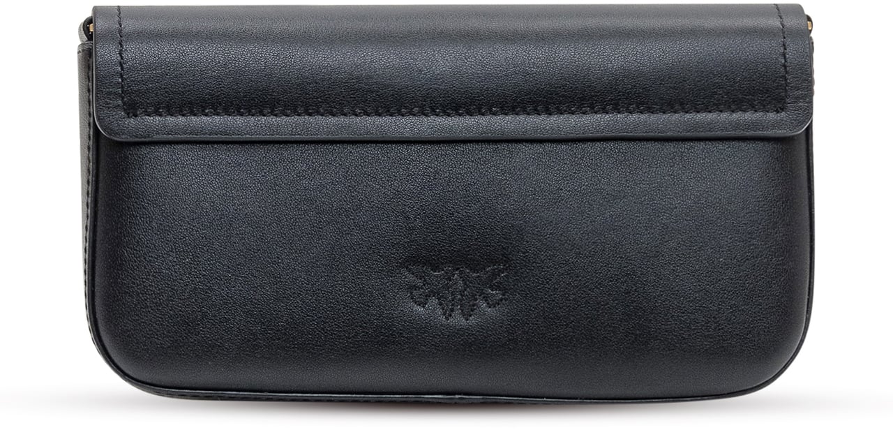 Pinko Pinko Saddle Flat in Pelle Nera Zwart