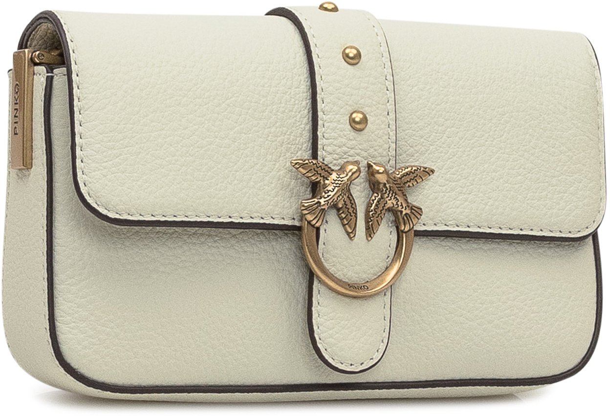 Pinko Pinko Love Mini Bag in pelle martellata Wit
