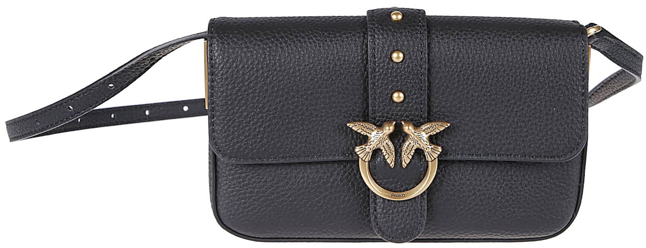 Pinko Love One Slouchy Baby Bag Black Zwart