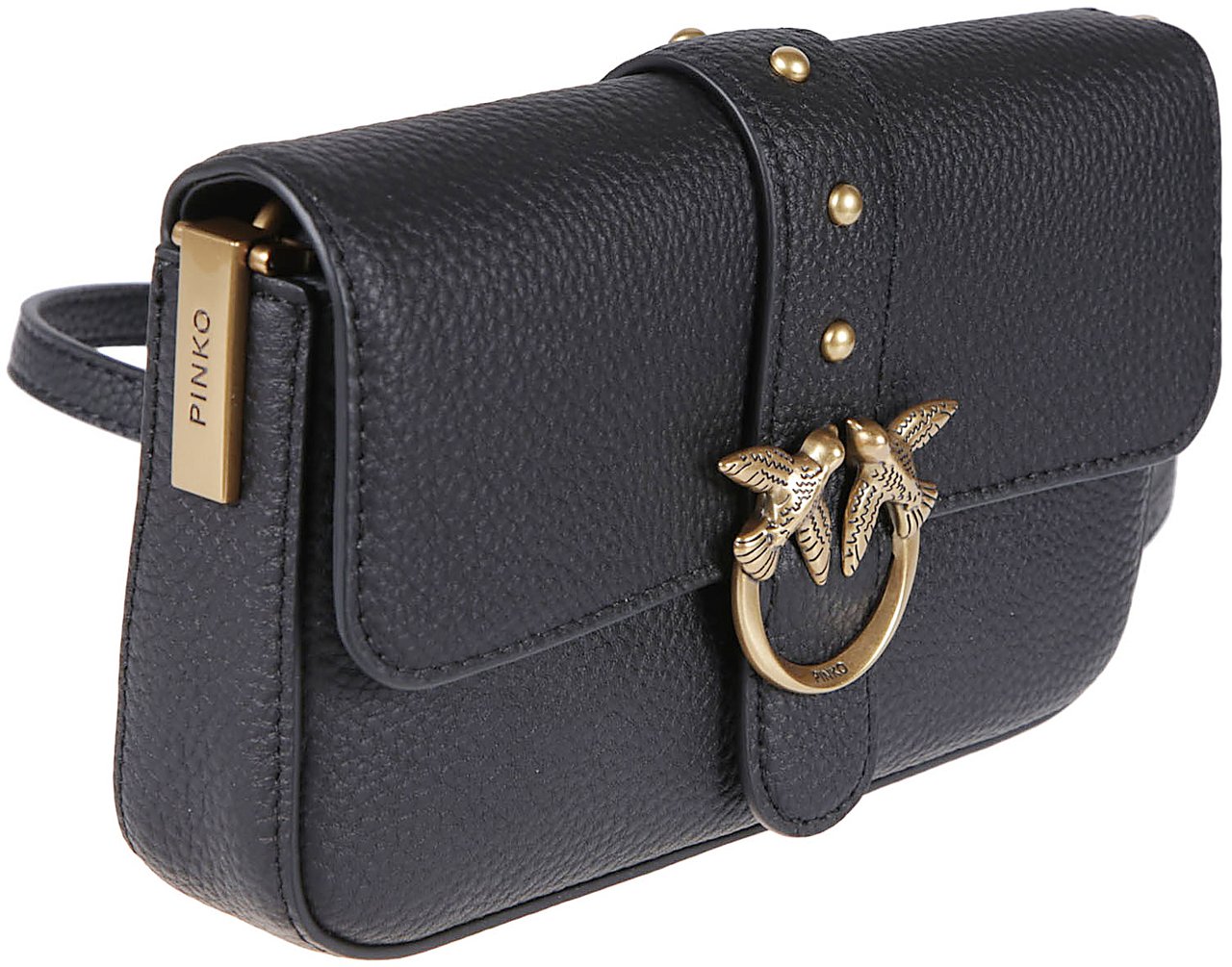 Pinko Love One Slouchy Baby Bag Black Zwart
