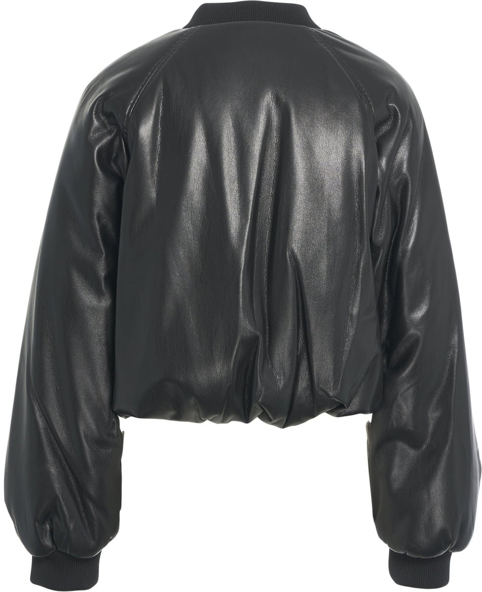 Pinko Faux leather bomber jacket Zwart