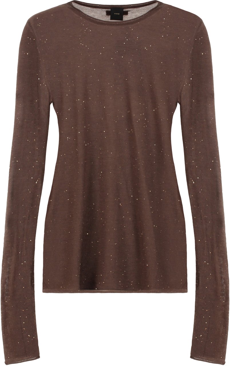 Pinko Pico Long sleeve sequin top Bruin