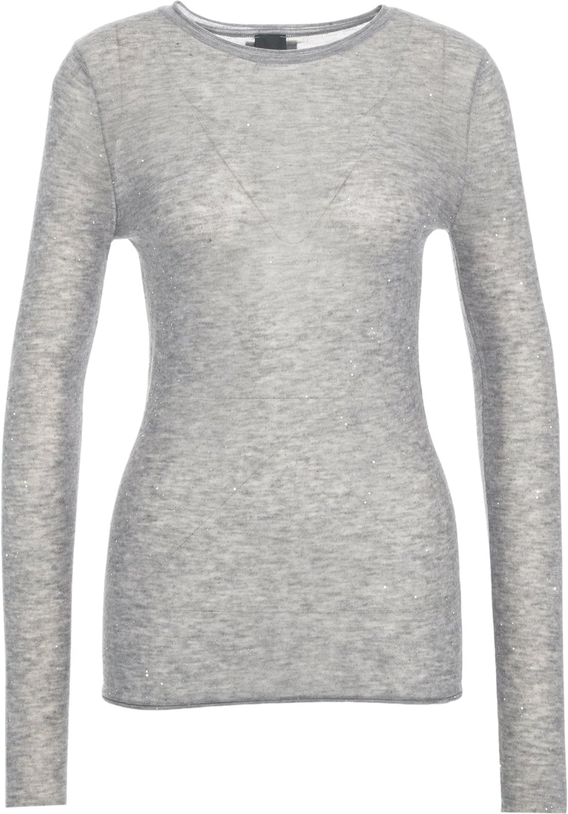 Pinko Pullover with Lurex Inserts Beige