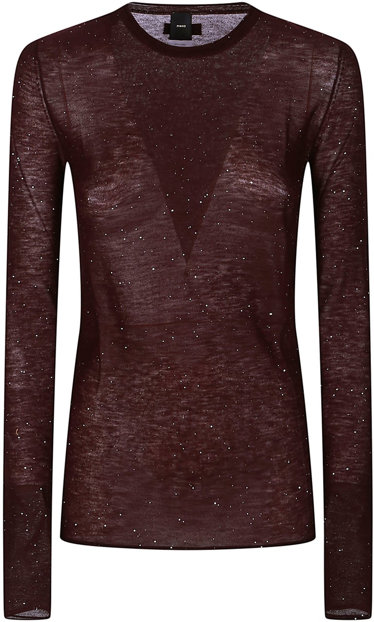Pinko Pico Round Neck Sweater Pink Roze