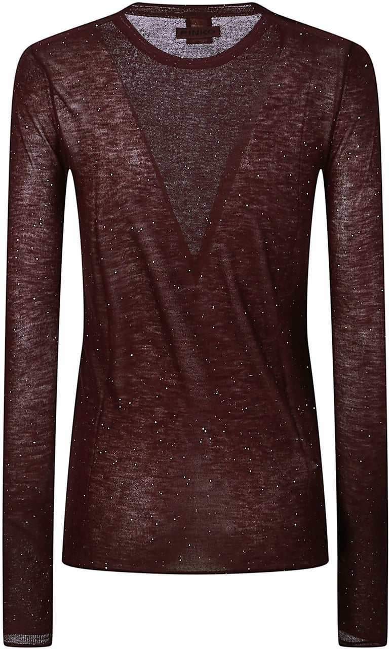 Pinko Pico Round Neck Sweater Pink Roze
