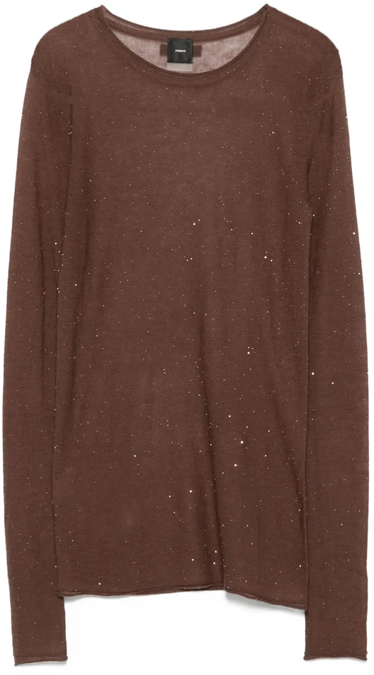 Pinko Sweaters Marrone Oliva Groen