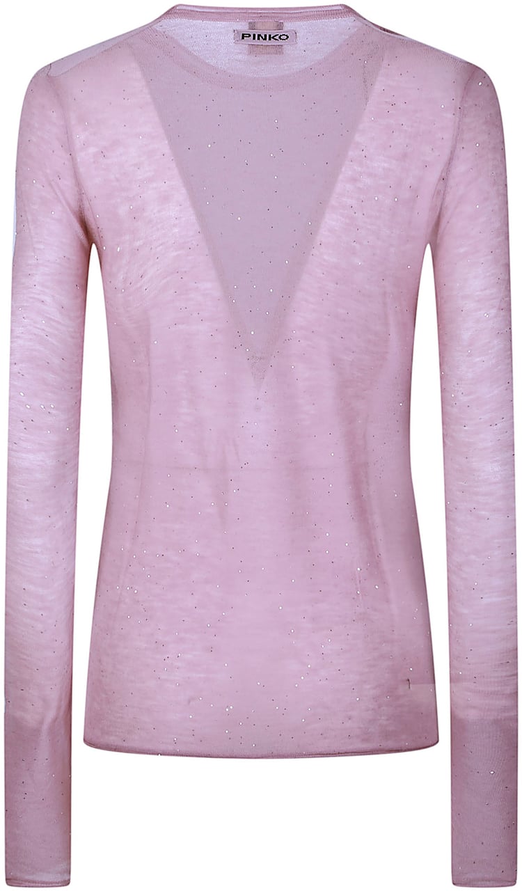 Pinko Pico Round Neck Sweater Pink Roze