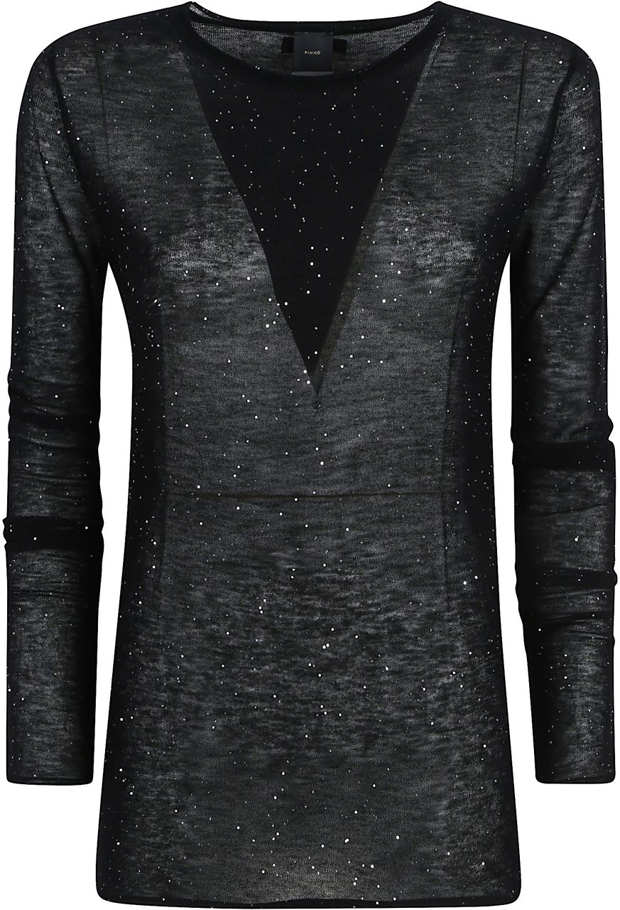 Pinko Pico Round Neck Sweater Black Zwart