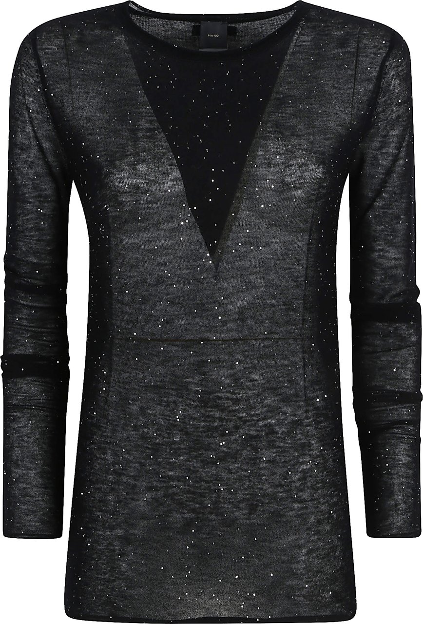 Pinko Pico Round Neck Sweater Black Zwart