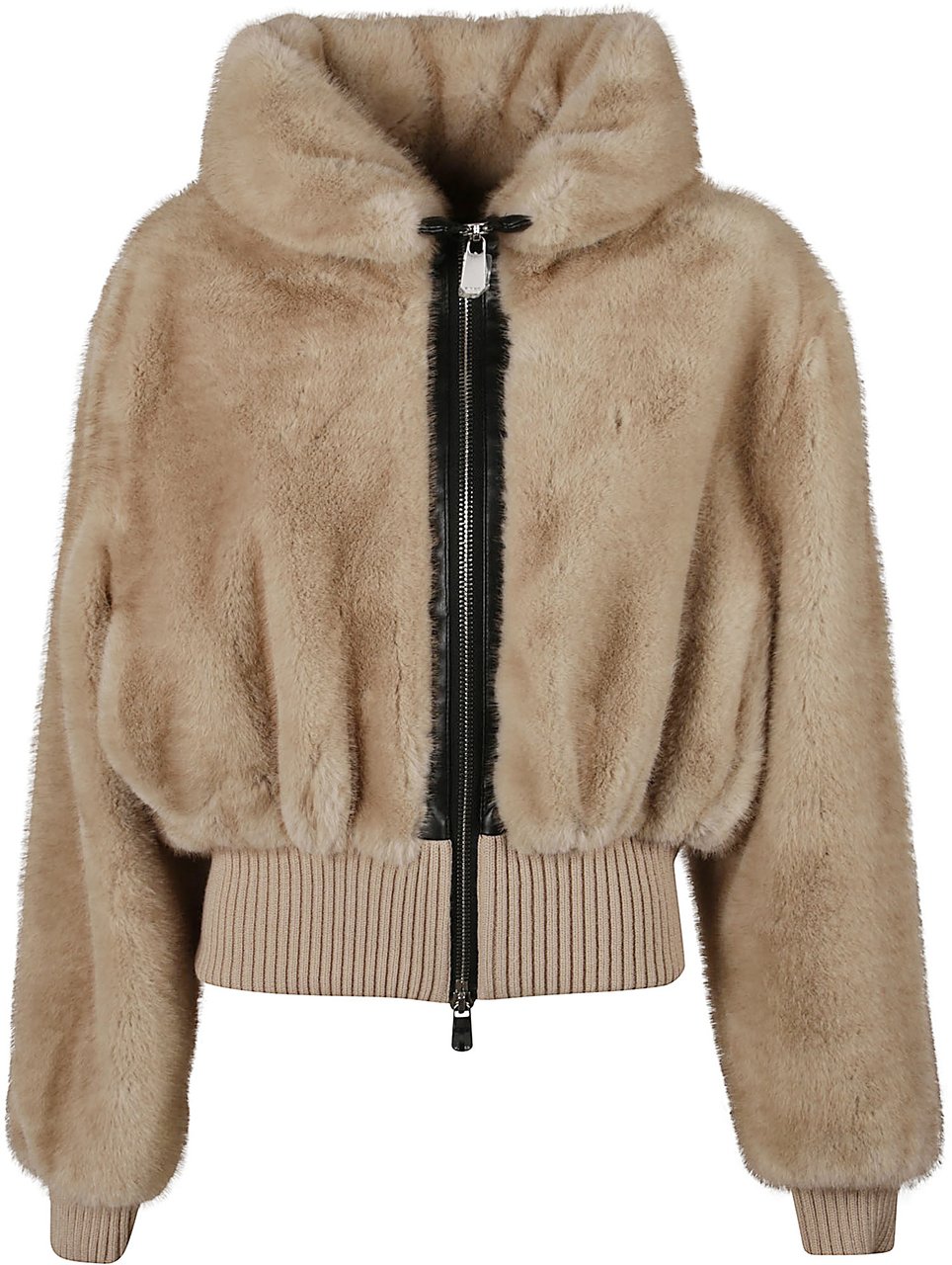 Pinko Bagels Faux Fur Bomber Nude & Neutrals Beige