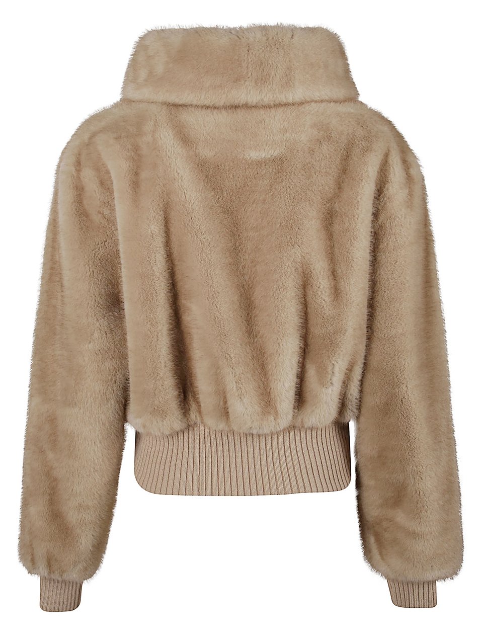 Pinko Bagels Faux Fur Bomber Nude & Neutrals Beige