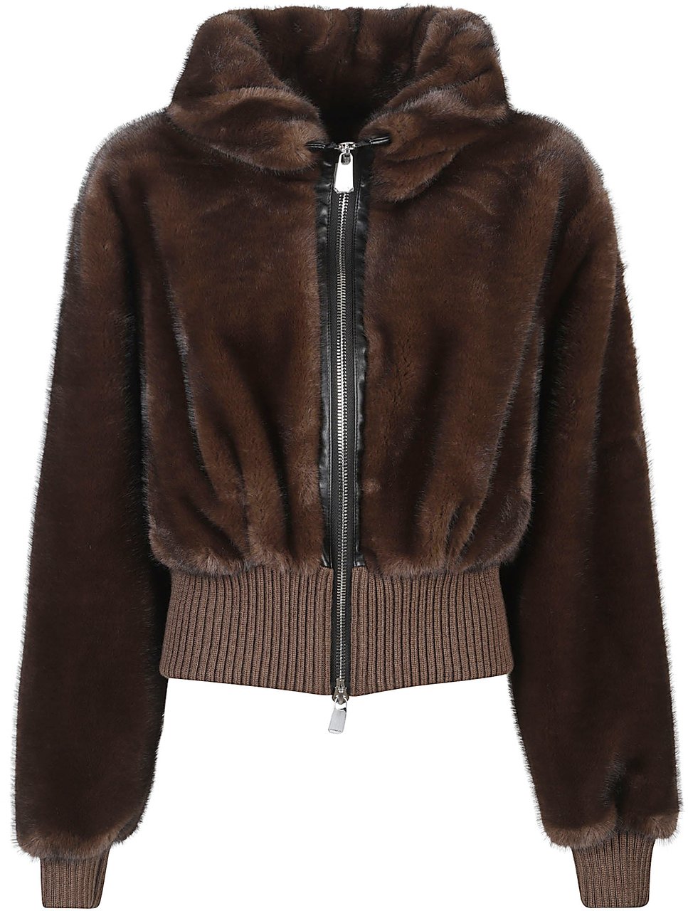 Pinko Bagels Faux Fur Bomber Nude & Neutrals Beige