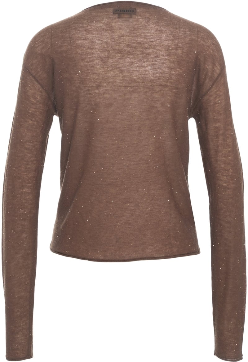 Pinko Pullover with Glitter Finish 'Salomone' Bruin