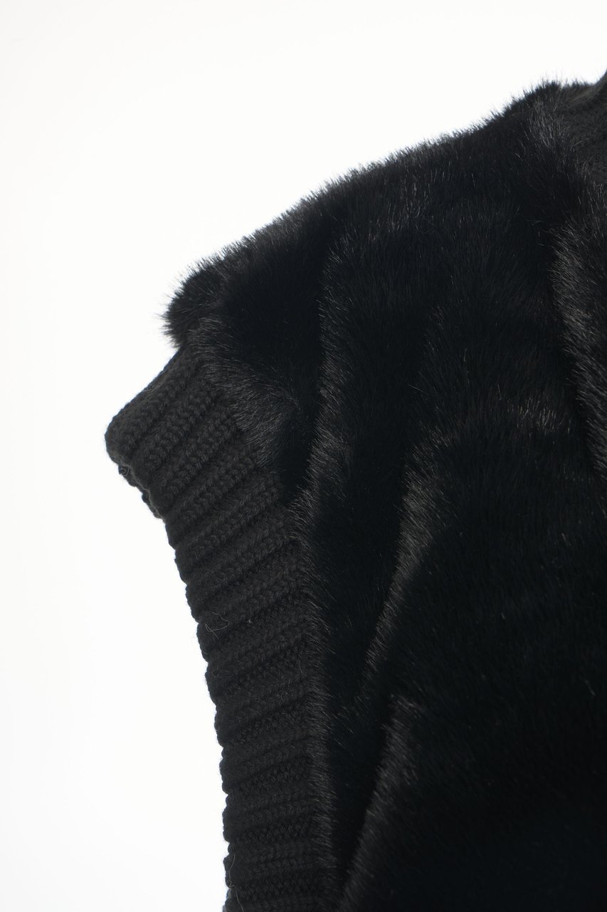 Pinko Faux fur vest 'Genovese' Zwart