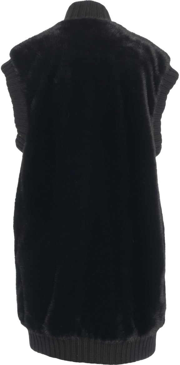 Pinko Faux fur vest 'Genovese' Zwart