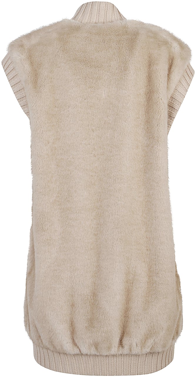 Pinko Genovese Faux Fur Vest Nude & Neutrals Beige