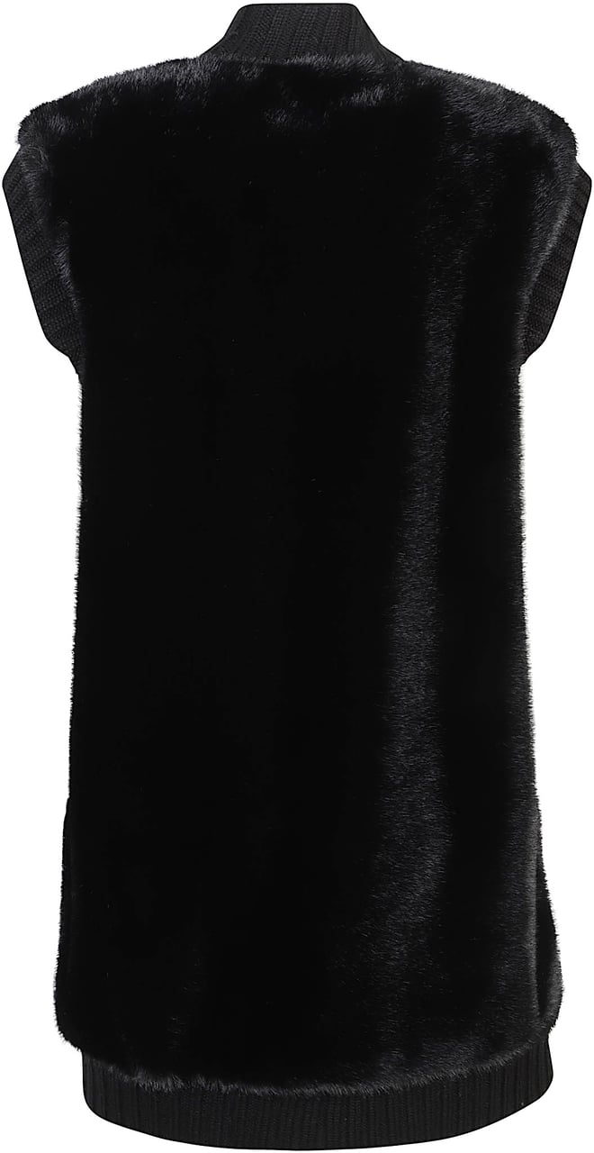 Pinko Genovese Faux Fur Vest Black Zwart