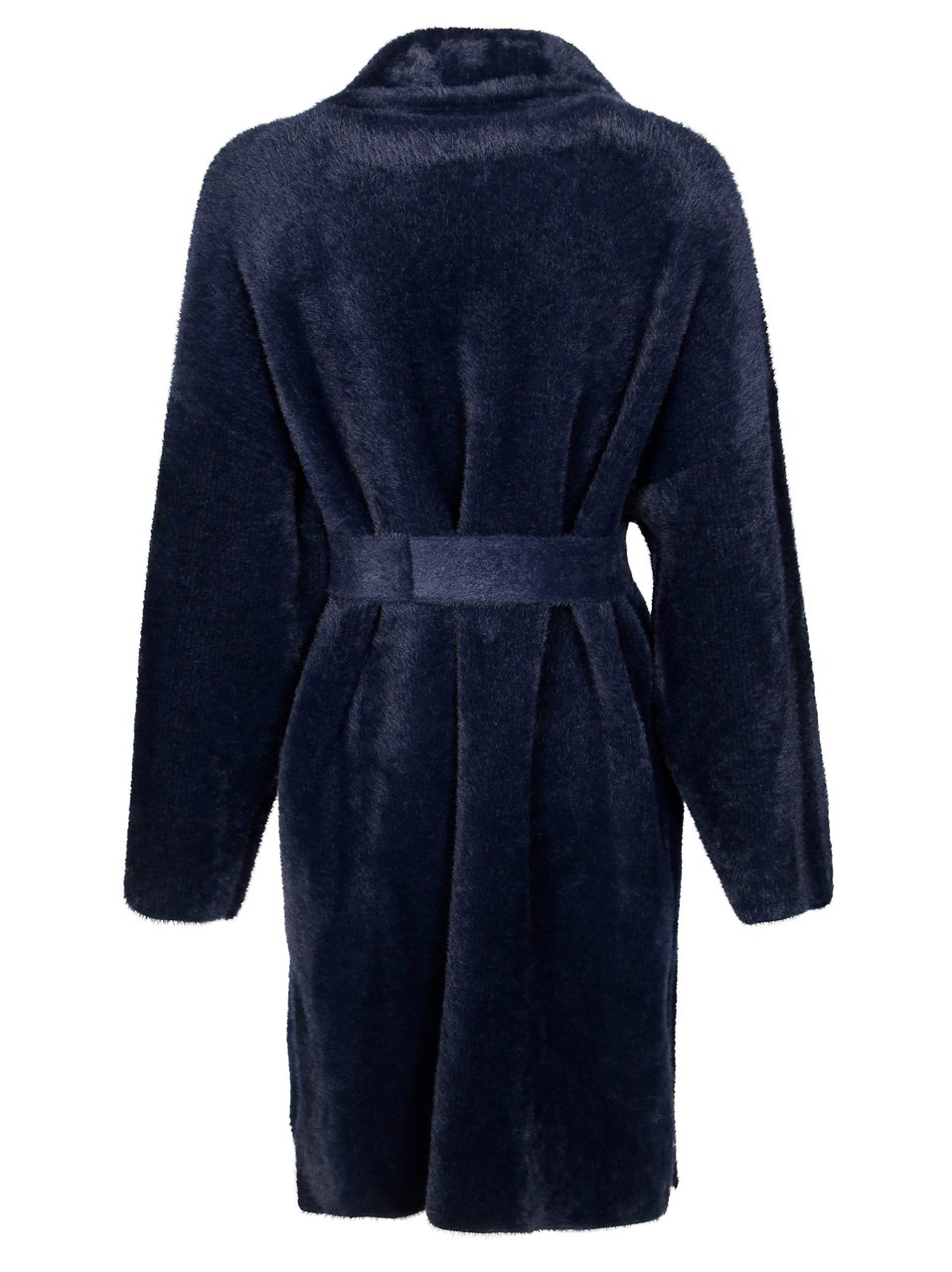 Pinko Robe-Style Faux Fur Coat with Belted Waist Neutraal