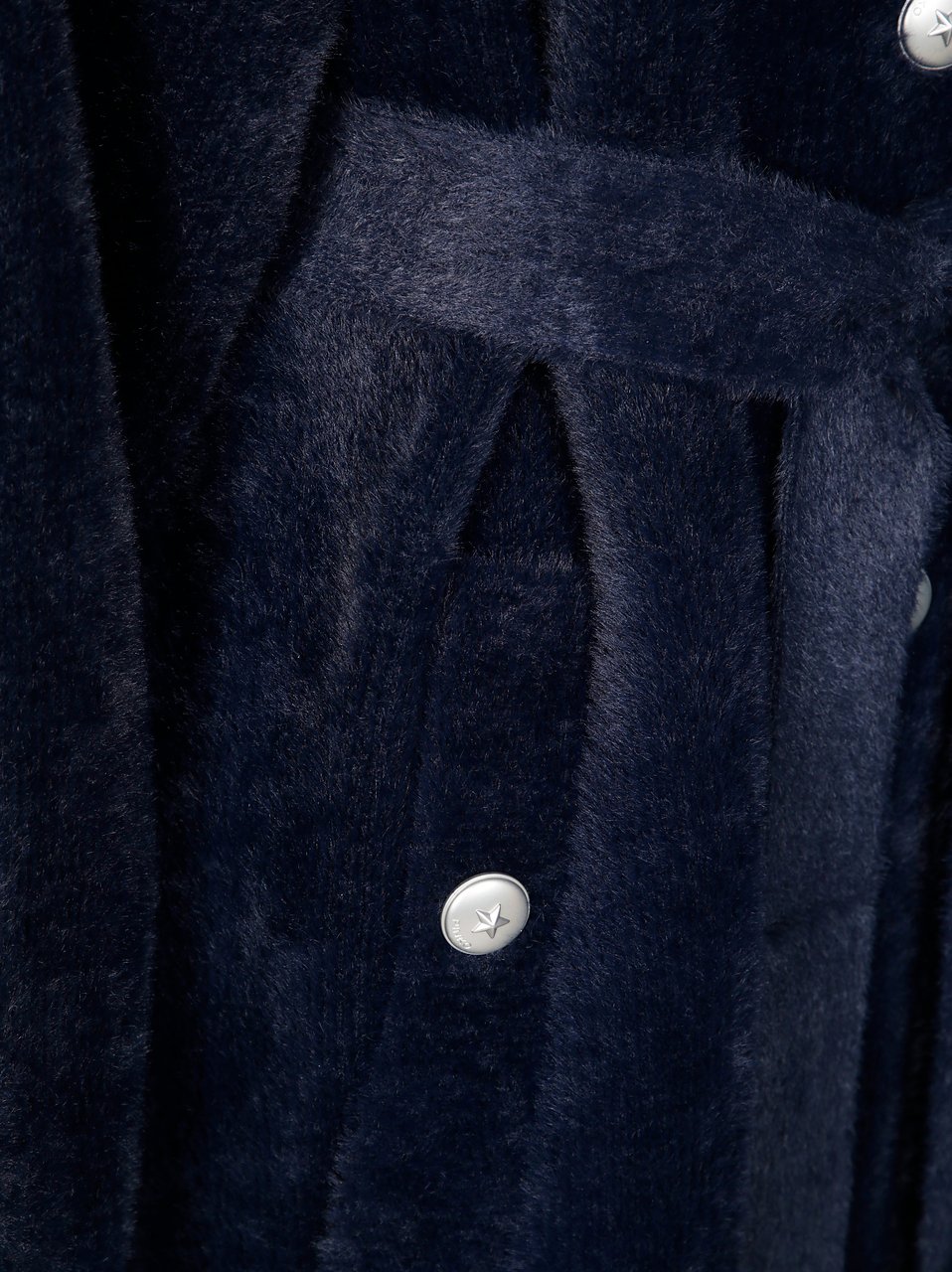 Pinko Robe-Style Faux Fur Coat with Belted Waist Neutraal