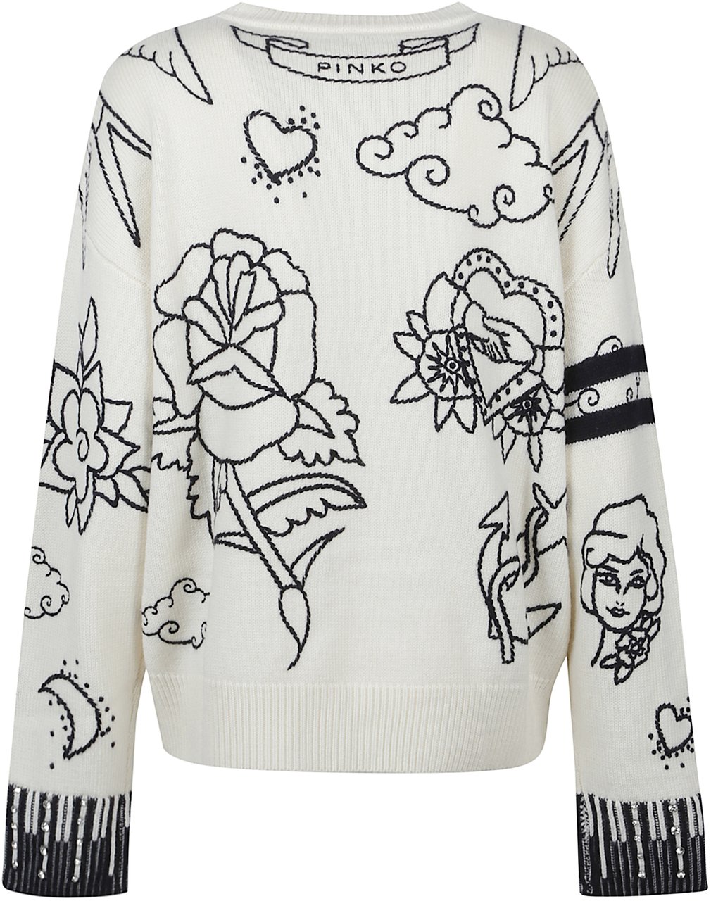 Pinko Andros Round Neck Sweater White Wit