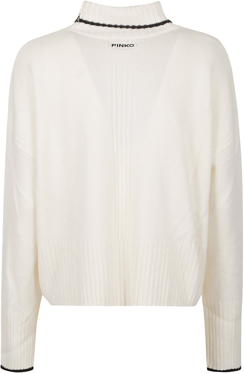 Pinko Falkland Turtle Neck Sweater White Wit