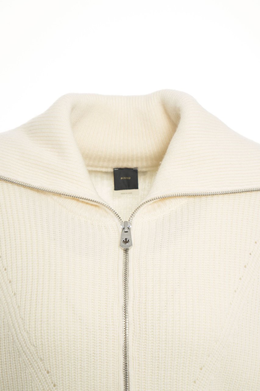 Pinko Knit sweater with zipper 'Folegandros' Wit