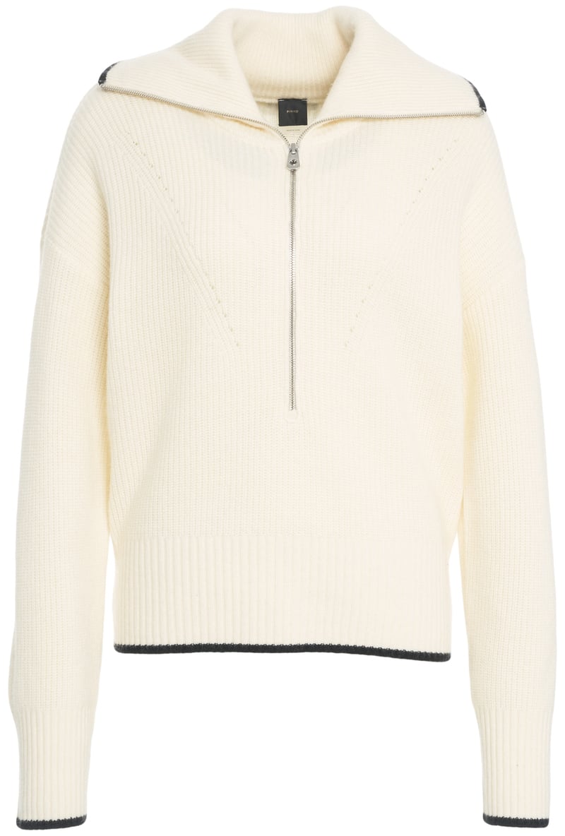 Pinko Maglia con zip 'Folegandros' Wit