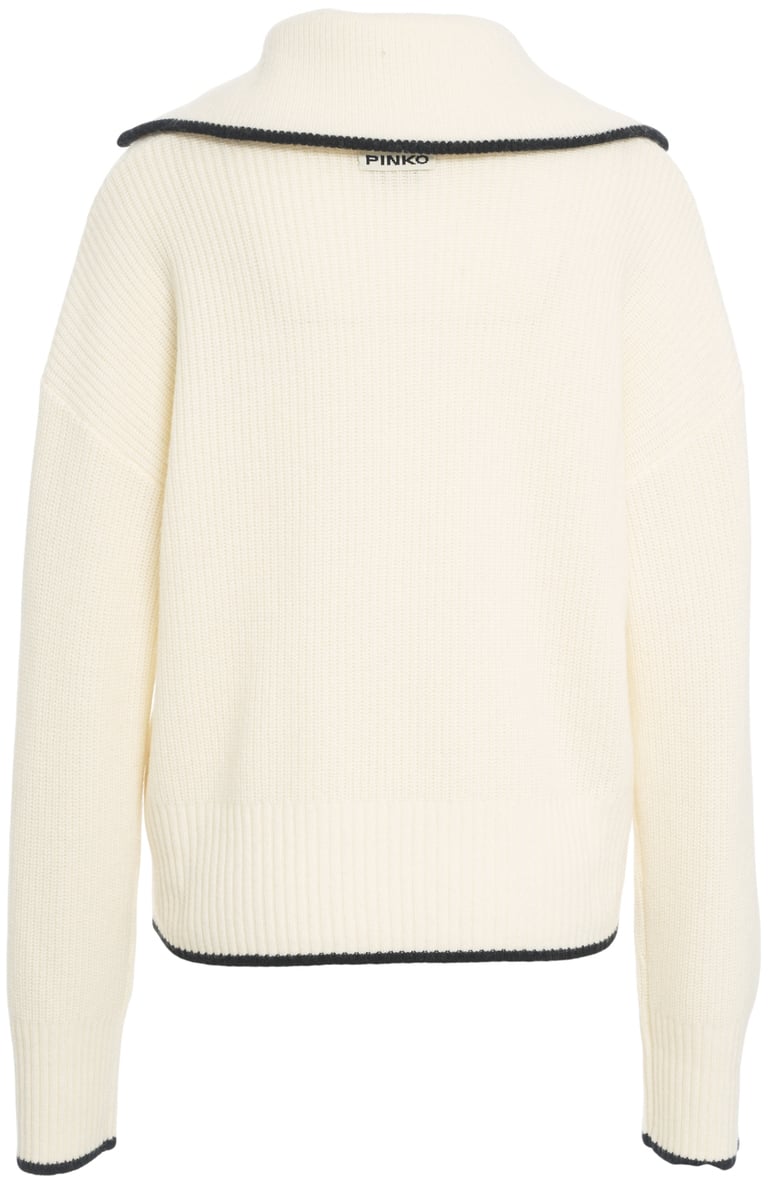 Pinko Maglia con zip 'Folegandros' Wit