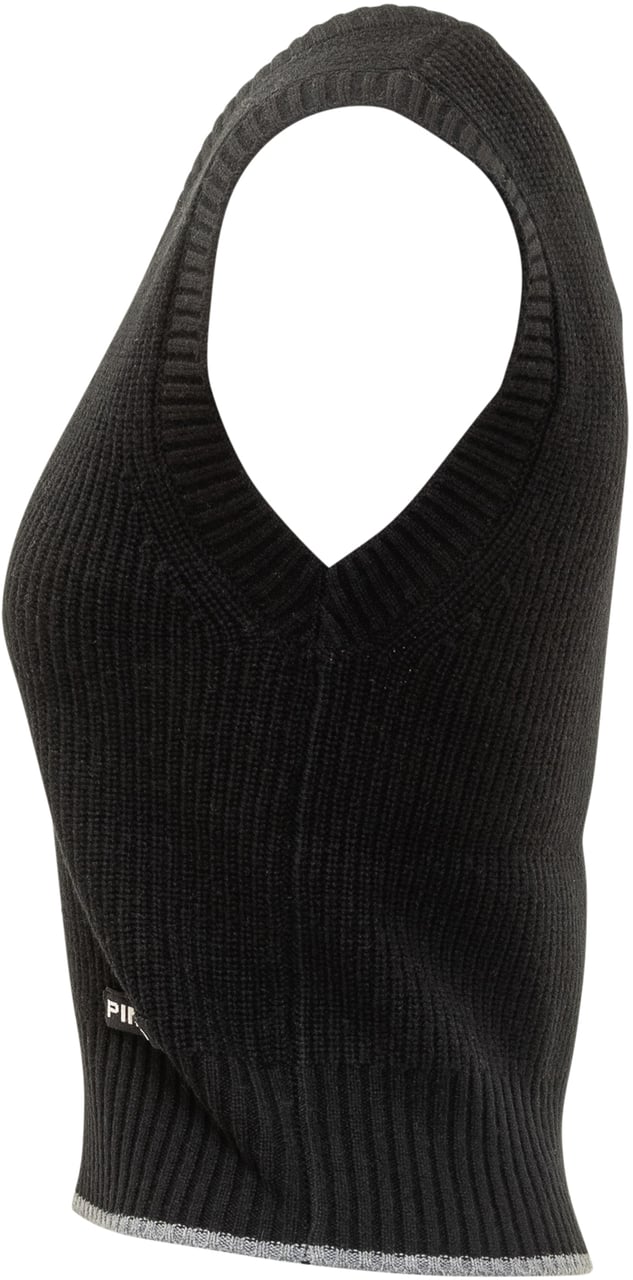 Pinko Pinko Gilet in Maglia Nero con Scollo a V Zwart