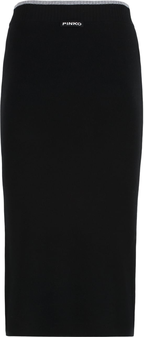 Pinko Nuova Guinea Ribbed knit skirt Zwart