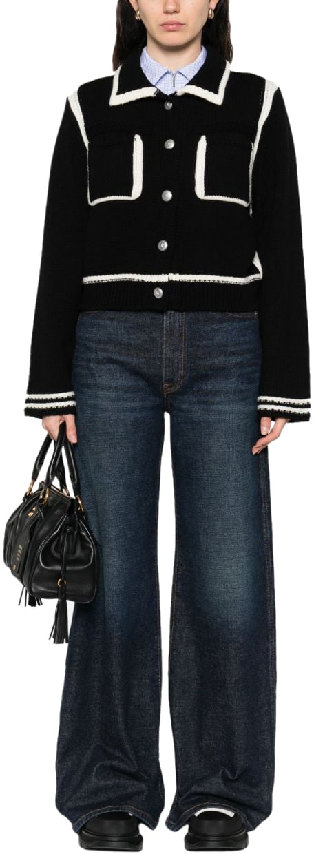 Pinko Pinko Maglie Nero E Bianco Zwart