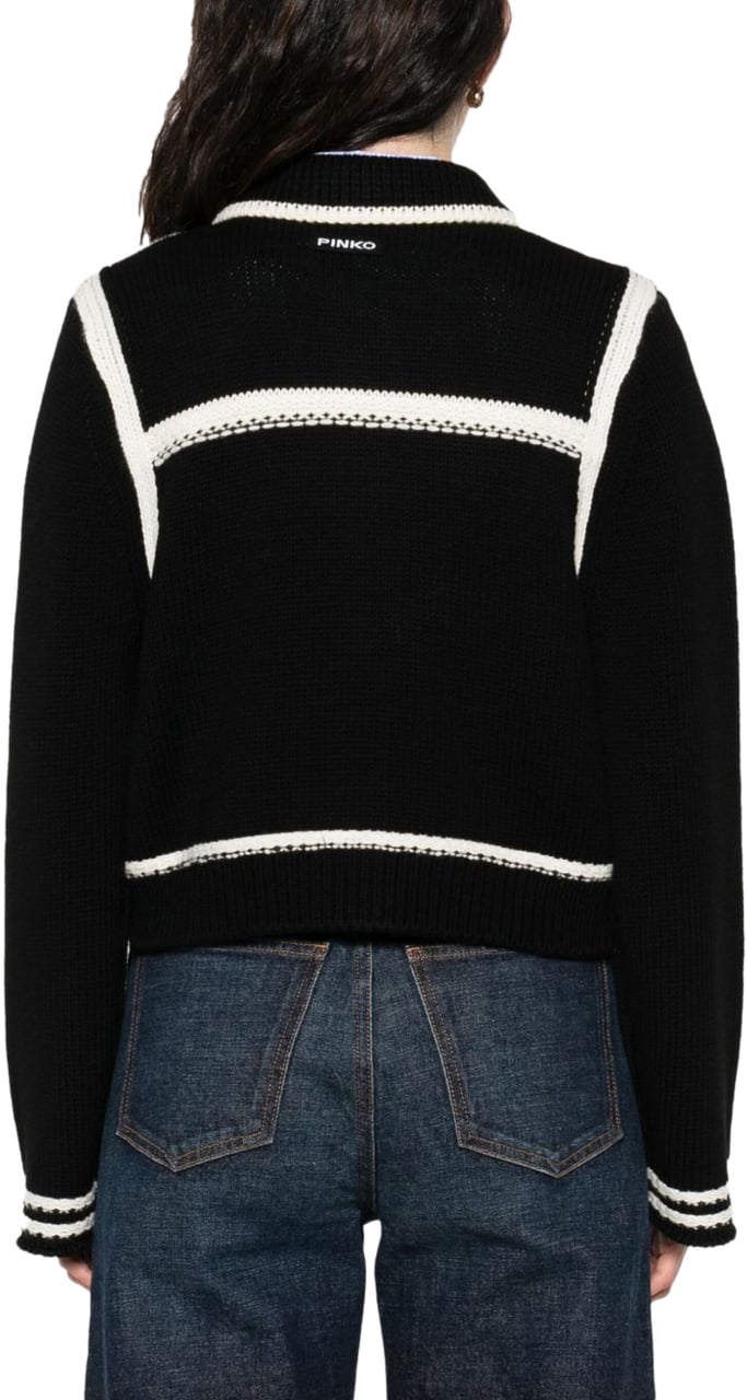 Pinko Pinko Maglie Nero E Bianco Zwart