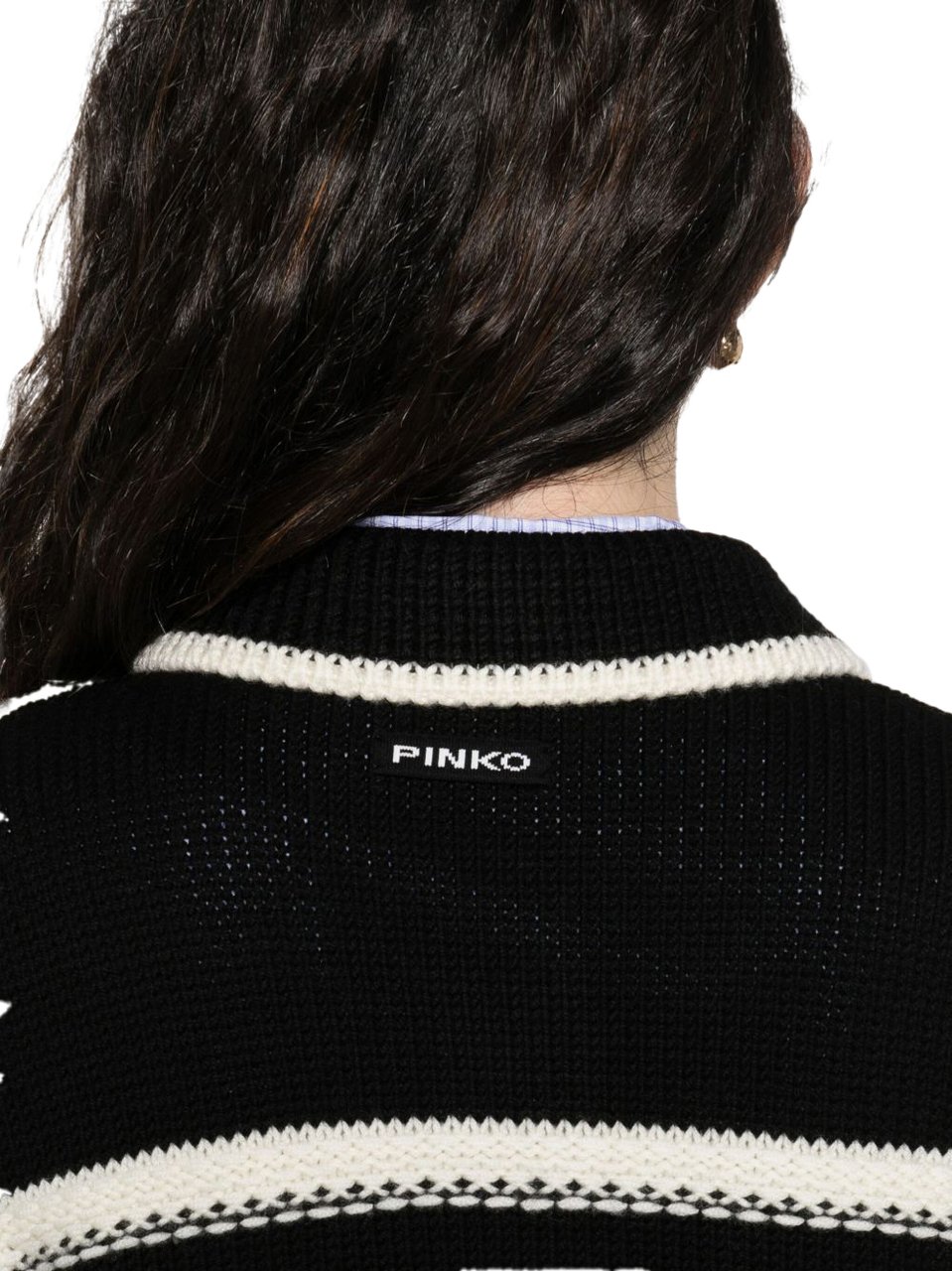 Pinko Pinko Maglie Nero E Bianco Zwart