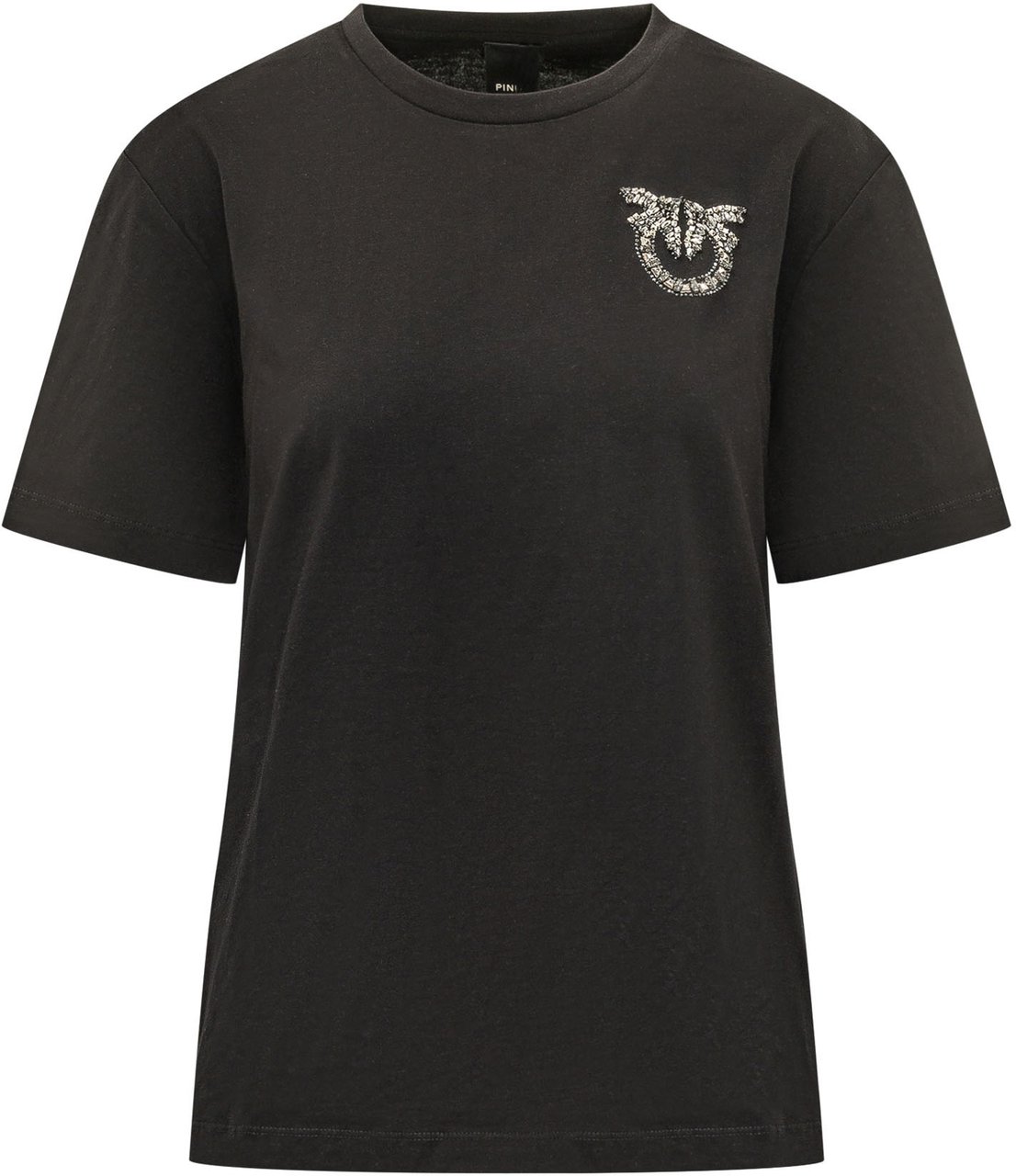 Pinko T-shirt con Stampa Fiocco Zwart