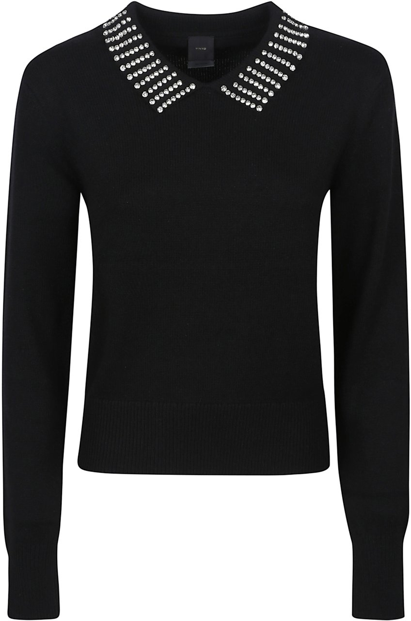Pinko Ventotene Polo Neck Sweater Black Zwart