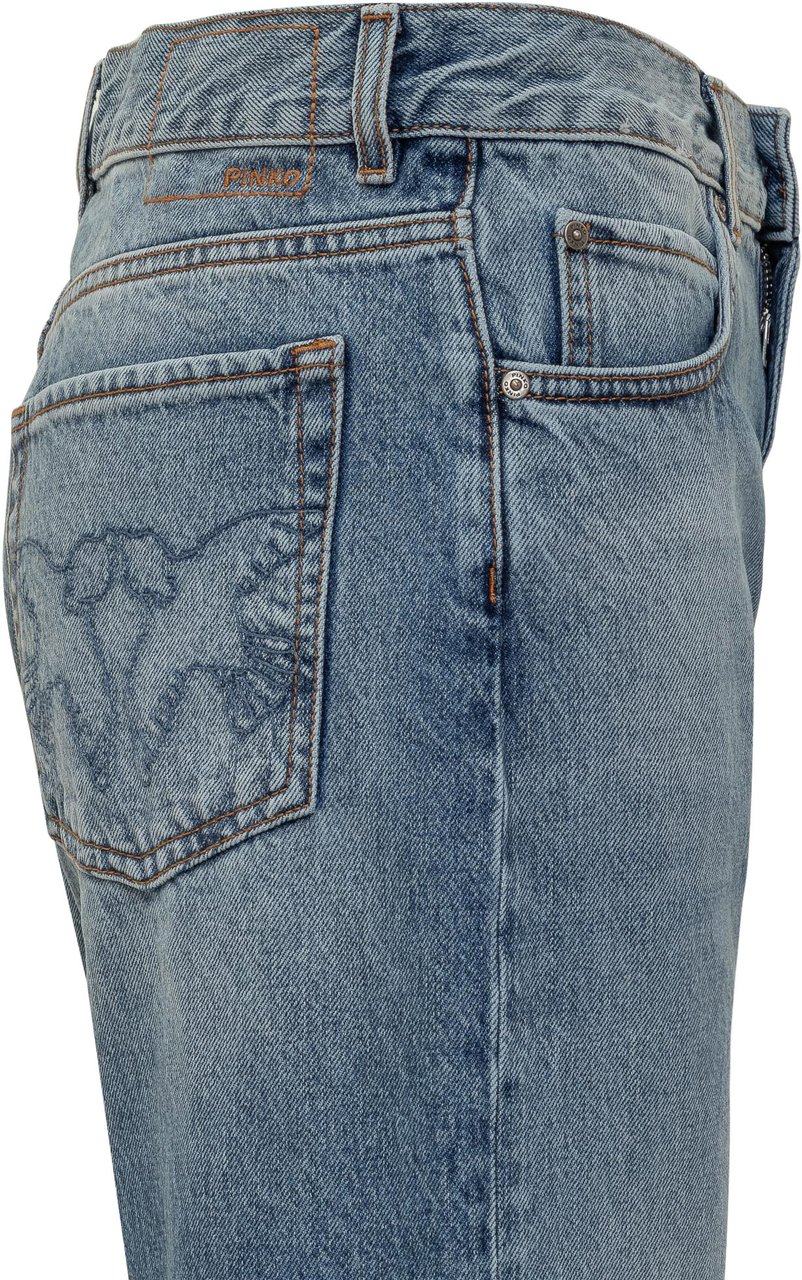 Pinko Jeans a Gamba Larga con Risvolto Pinko Blauw