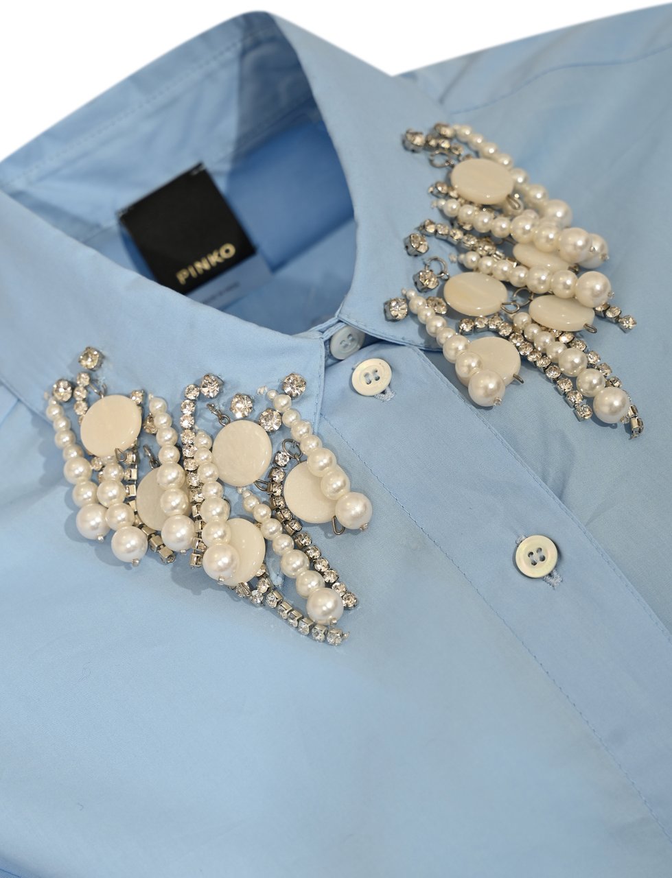 Pinko Shirts Azzurro Robbia Blauw