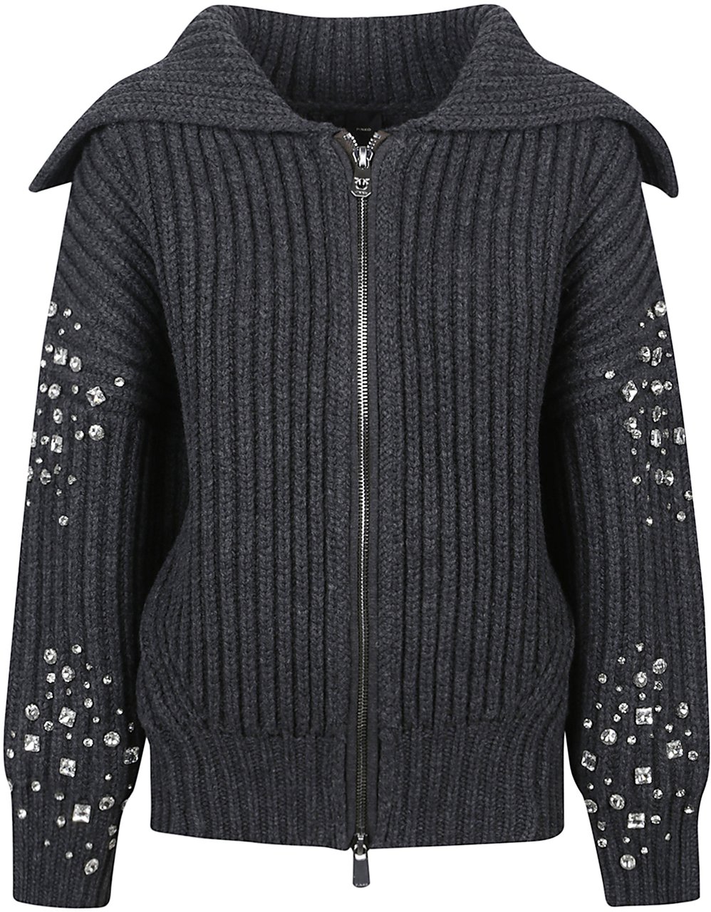 Pinko New Gavi Full Zip Cardigan Grey Grijs