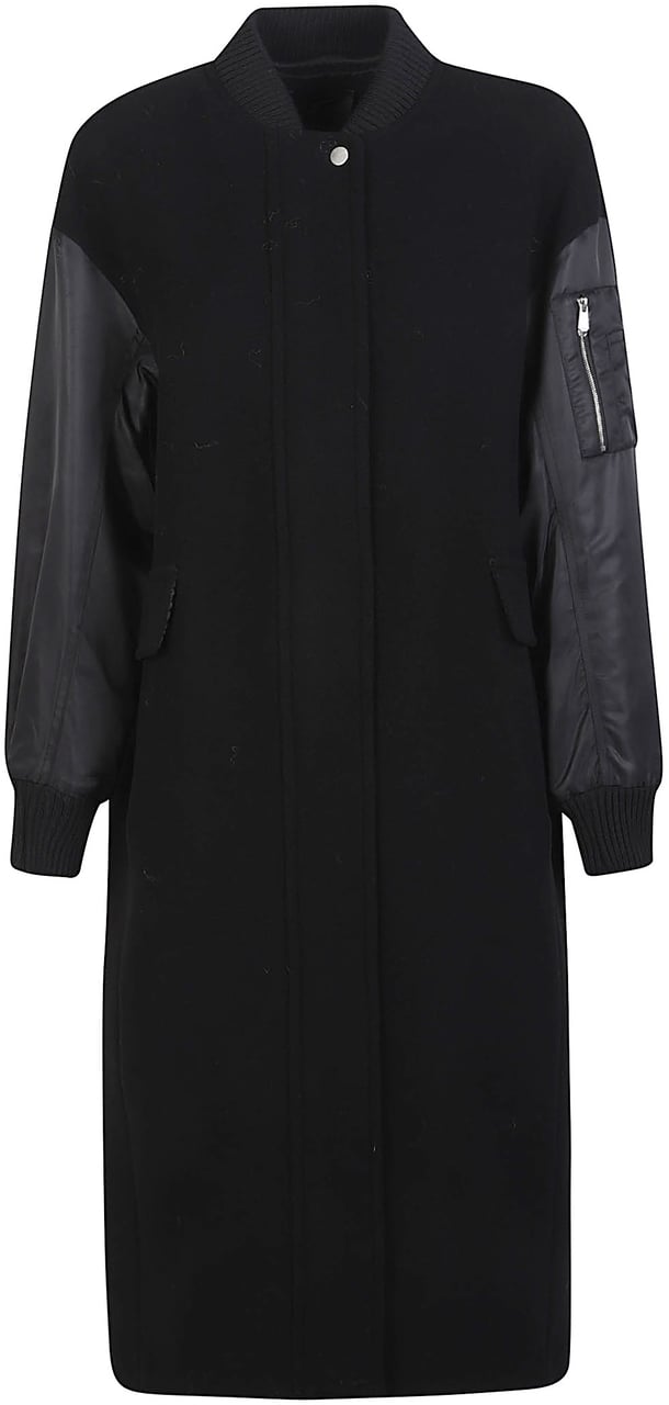 Pinko Mapur Long Coat Black Zwart